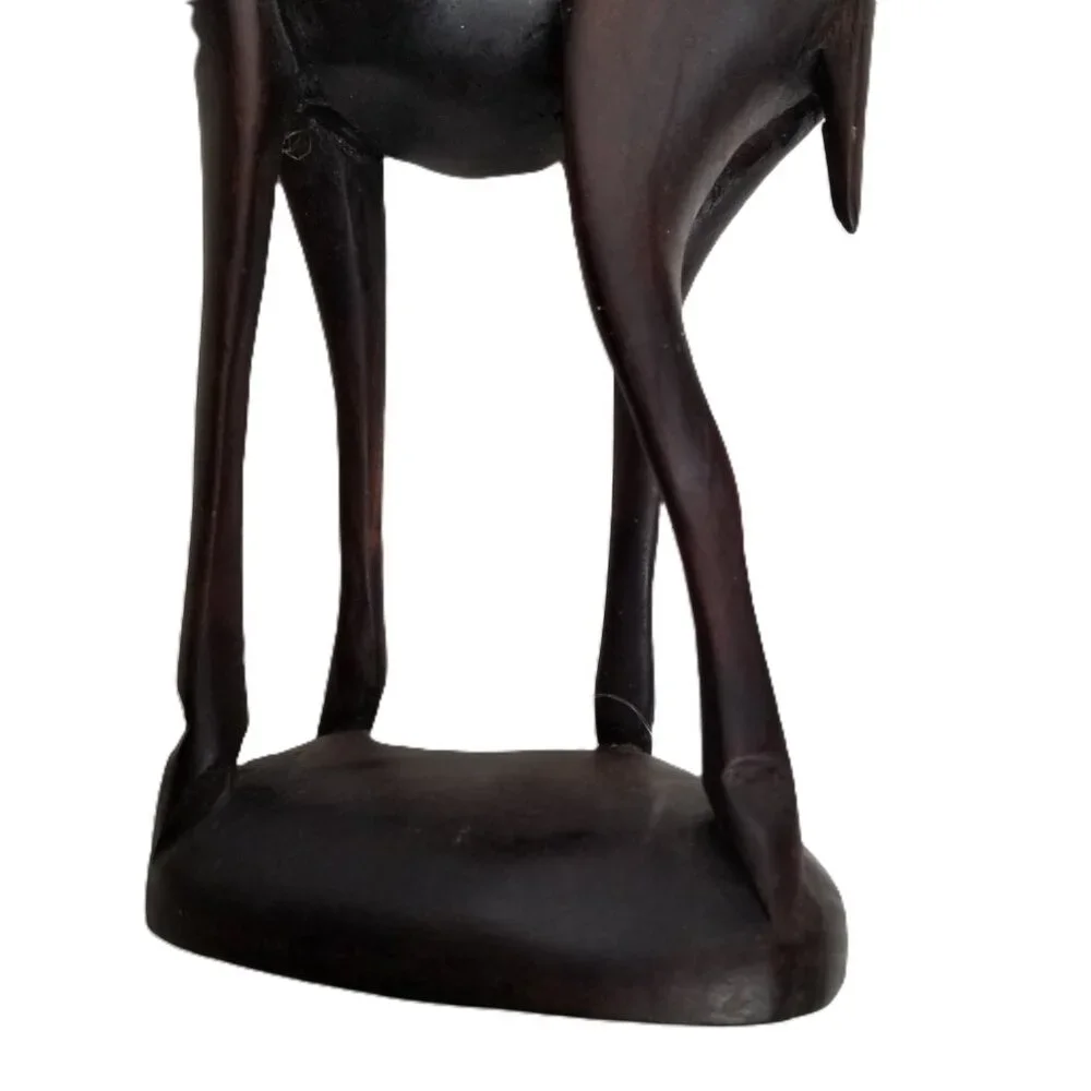 Hand Carved Wood Gazelle Pair African Safari Tribal Decor Bohemian MCM